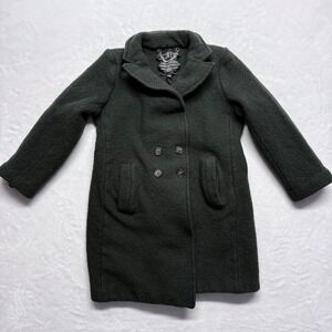 J‎ Crew Kids Green Wool Blend Double Breasted Peacoat Size 8
